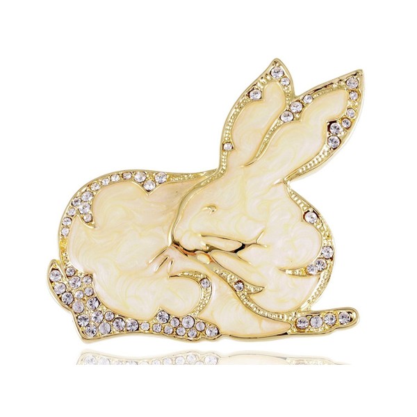 Alilang Womens Rhinestones Rabbit Brooch