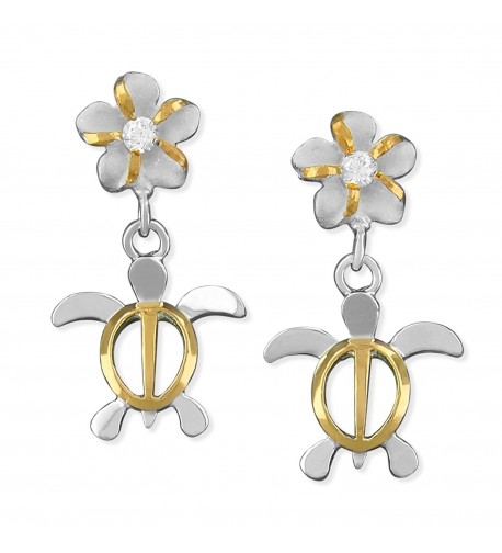 Sterling Silver Accents Plumeria Earrings