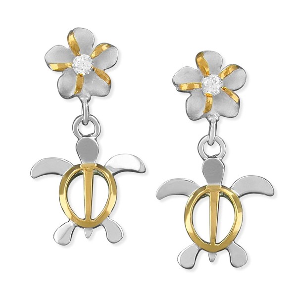 Sterling Silver Accents Plumeria Earrings