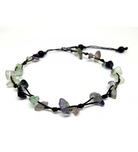 Purple Fluorite Anklet Bracelet cm Handmade