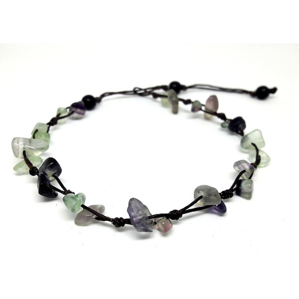 Purple Fluorite Anklet Bracelet cm Handmade