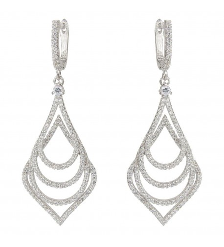 EVER FAITH Silver Tone Wedding Earrings