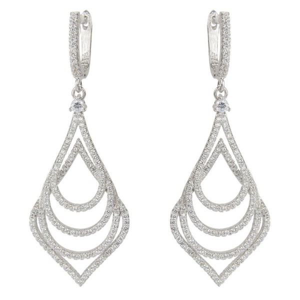 EVER FAITH Silver Tone Wedding Earrings