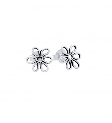 Sterling Silver Classic Flower Earrings