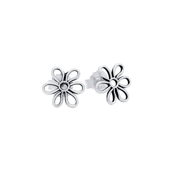 Sterling Silver Classic Flower Earrings