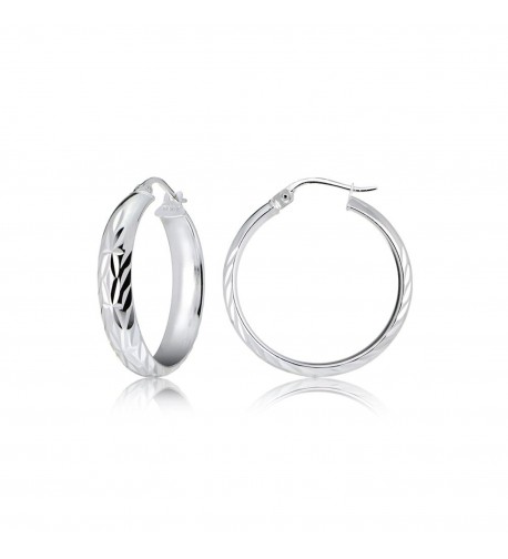 Sterling Silver Design Diamond Cut Earrings