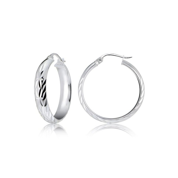 Sterling Silver Design Diamond Cut Earrings