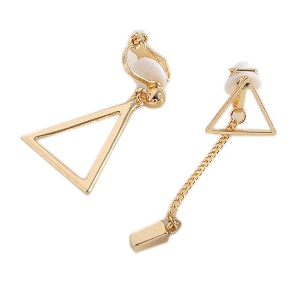 Triangle Earring Pierced Gold tone Fashion