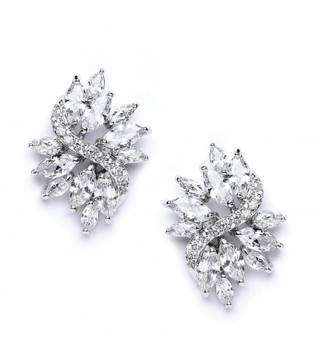 Mariell Zirconia Earrings Marquis Cut Clusters