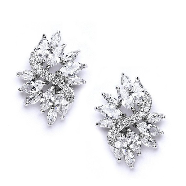 Mariell Zirconia Earrings Marquis Cut Clusters