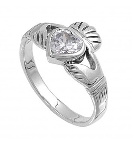 Sterling Zirconia Friendship Claddagh Available