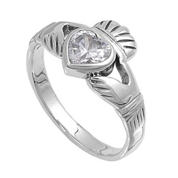 Sterling Zirconia Friendship Claddagh Available