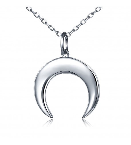 Sterling Silver Crescent Pendant Necklace