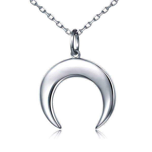 Sterling Silver Crescent Pendant Necklace