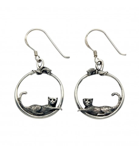 Sterling Silver Hoop Mouse Earrings
