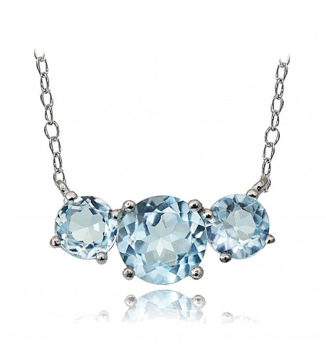 Sterling Silver Topaz Three Necklace
