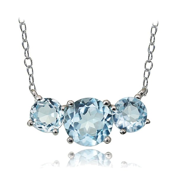 Sterling Silver Topaz Three Necklace