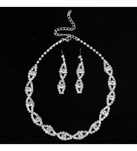 Jewelry Wedding Rhinestone Necklace Earrings