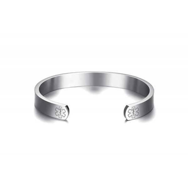 Engraving Vnox Stainless Medical Bangle Bracelet