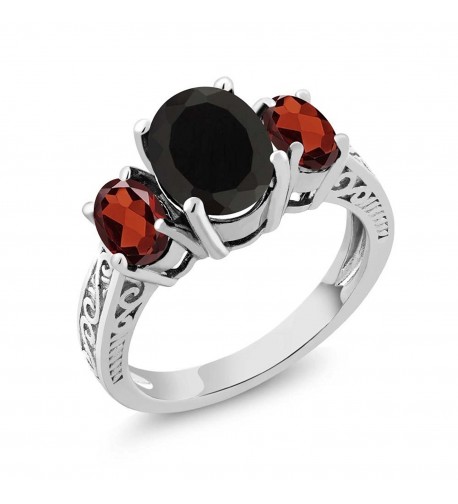 Sterling Silver Garnet 3 Stone Available