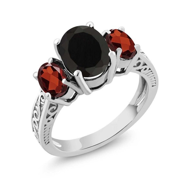 Sterling Silver Garnet 3 Stone Available