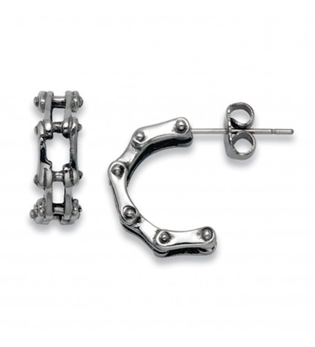 Stainless Steel Bike Chain Earrings