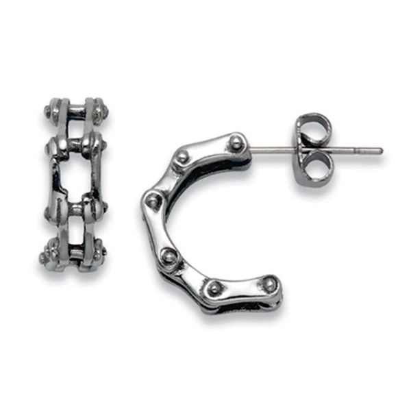 Stainless Steel Bike Chain Earrings