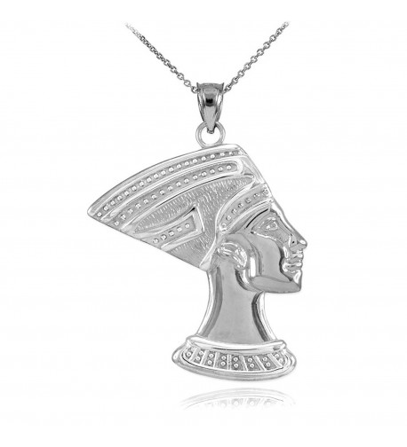 Sterling Egyptian Nefertiti Pendant Necklace
