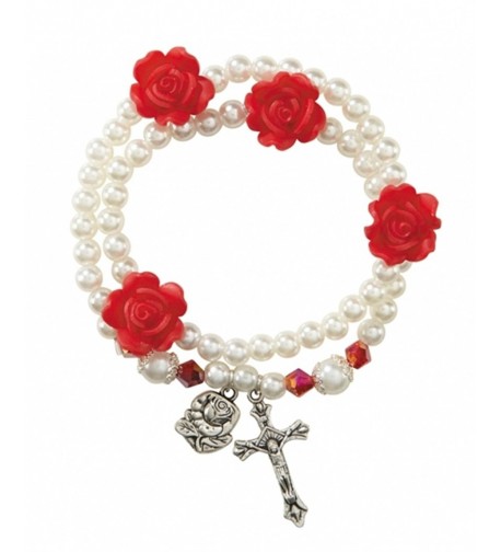 Acrylic Rosebud Prayer Lourdes Bracelet