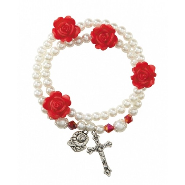 Acrylic Rosebud Prayer Lourdes Bracelet