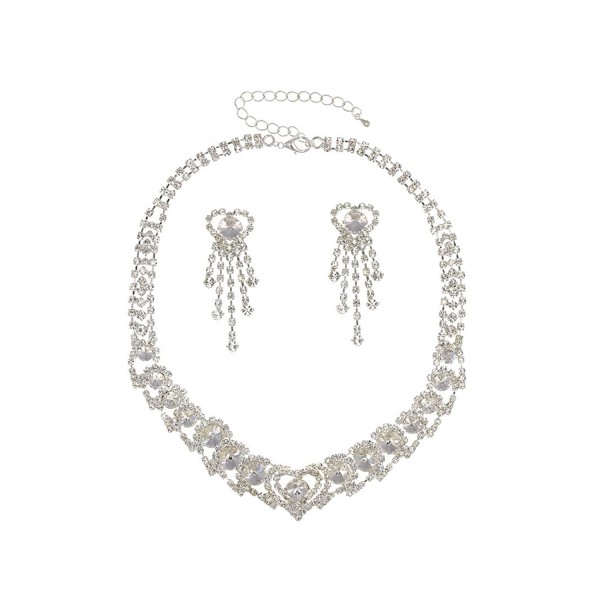 Rhinestone Crystal Wedding Necklace Earrings