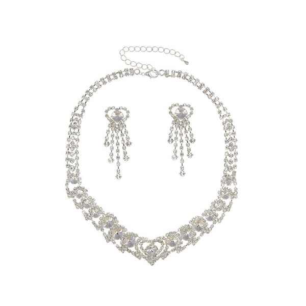 Rhinestone Crystal Wedding Necklace Earrings Rhinestone Crystal Wedding Necklace Earrings