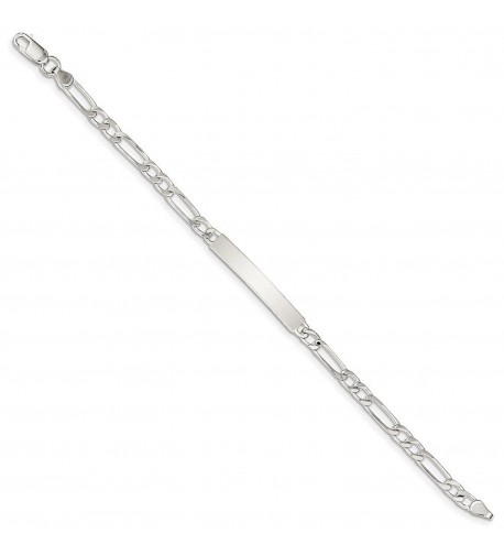 Sterling Silver Womens Figaro Bracelet