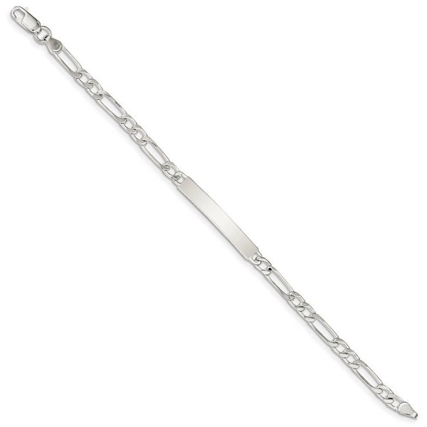 Sterling Silver Womens Figaro Bracelet