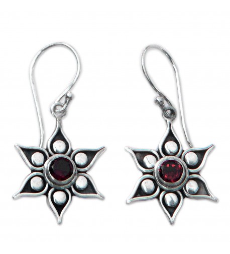 NOVICA Sterling Earrings Accents Poinsettias