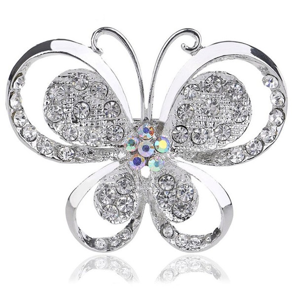 SANWOOD Bridal Crystal Butterfly Breastpin