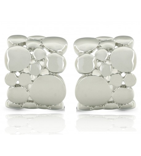 JanKuo Jewelry Rhodium Polished Earrings