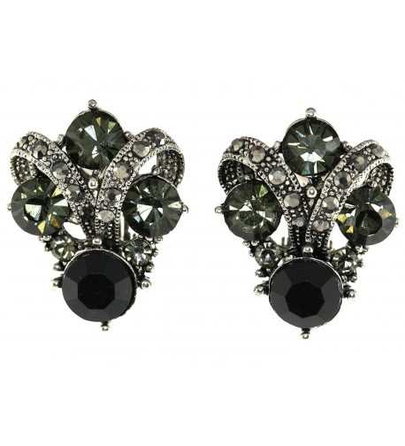 Vintage Simulated Rhinestone Clip Earrings