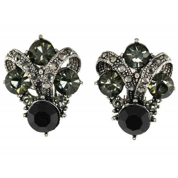 Vintage Simulated Rhinestone Clip Earrings