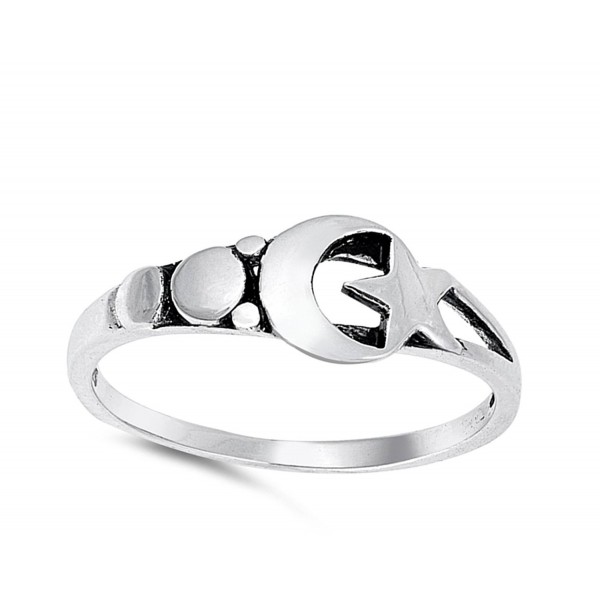 Moon Star Universe Oxidized Fashion Ring New 925 Sterling Silver Band ...