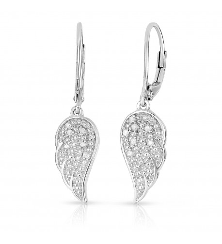 Genuine Diamond Earrings Sterling Silver