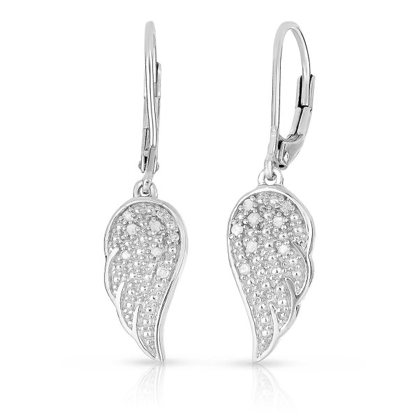 Genuine Diamond Earrings Sterling Silver