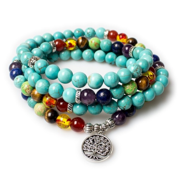 Turquoise Buddhist Gemstone Necklace Bracelet