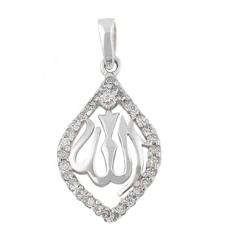 Sterling Silver Zirconia Muslim Pendant