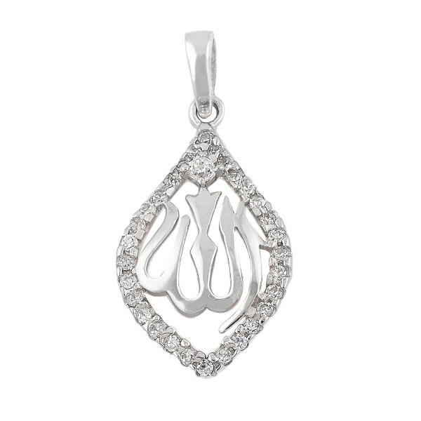 Sterling Silver Zirconia Muslim Pendant