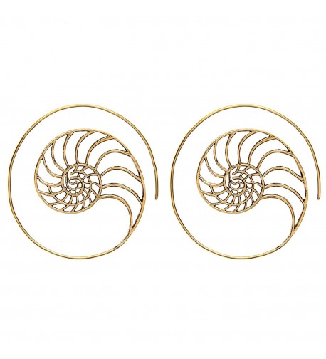 81stgeneration Womens Golden Spiral Earrings