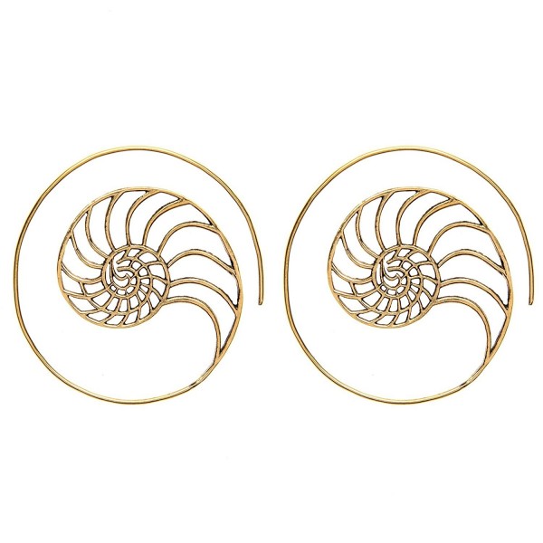 81stgeneration Womens Golden Spiral Earrings