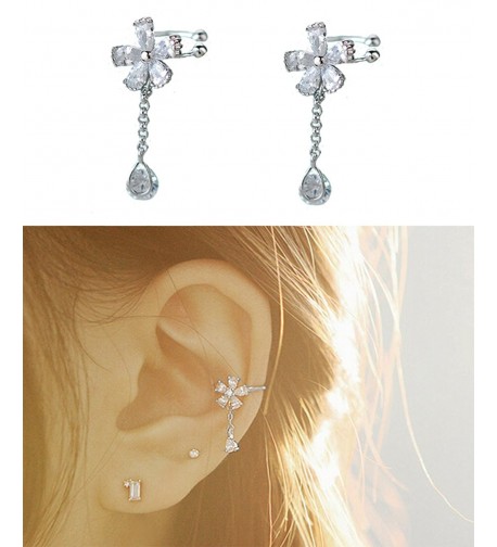 Sterling Silver Piercing Earrings Flower
