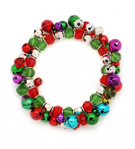 Multi Colored Christmas Stretch Bracelet Holiday