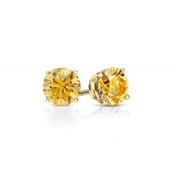 Plated Genuine Gemstone Citrine Earring